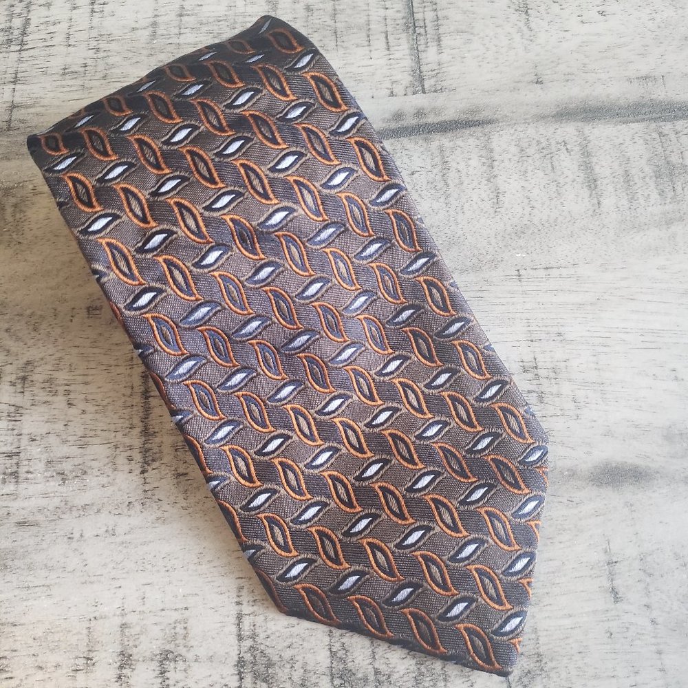 Kolte Italy Black Orange and Gray Neck Tie